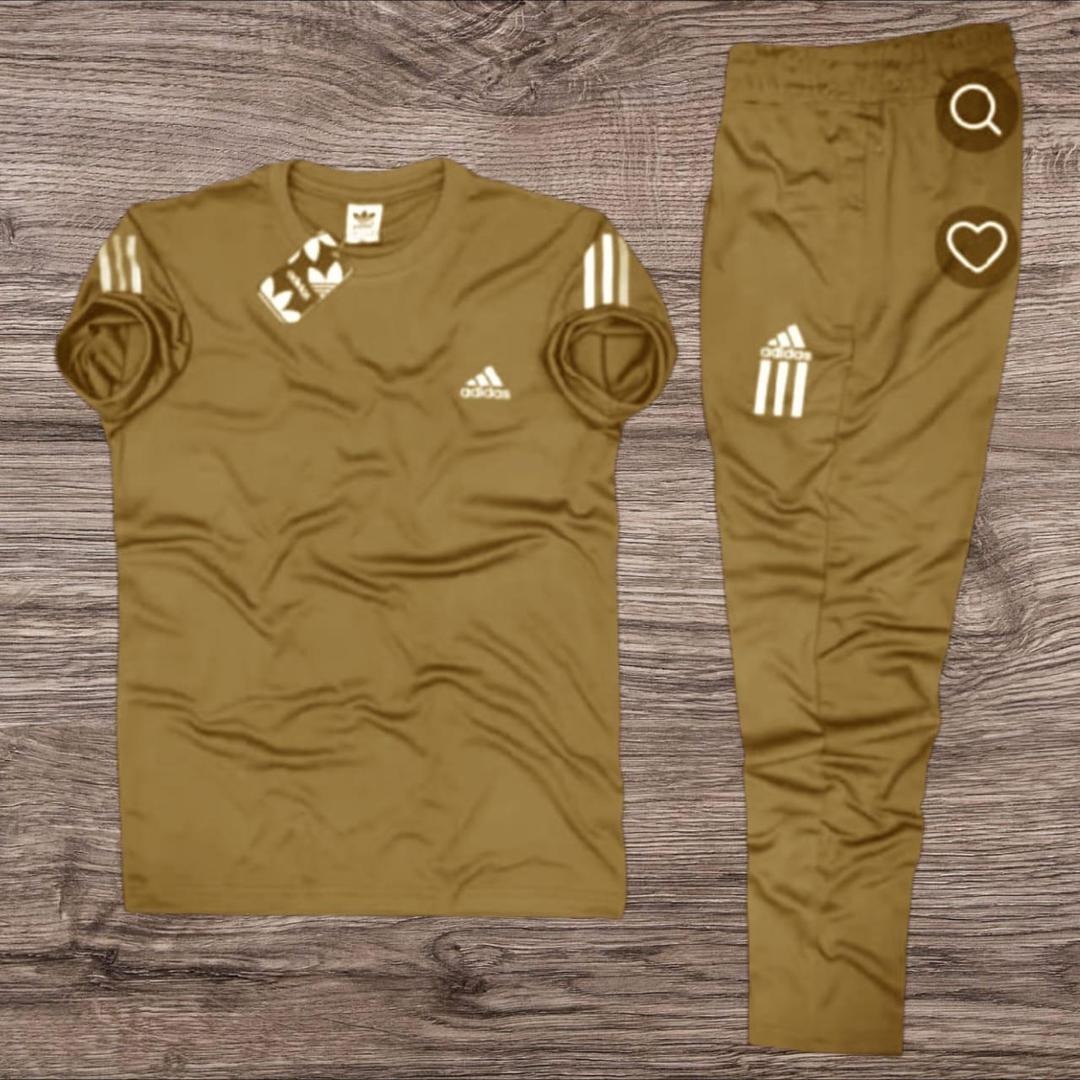 Men's Graphic Sublimation Track Suit - 2 Pcs Mustard Polyester Set